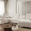 DAFNE IV Corner Sofa in elegant grey fabric, modern design