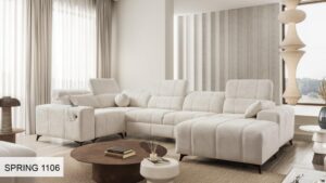 DAFNE IV Corner Sofa in elegant grey fabric, modern design
