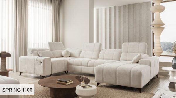 DAFNE IV Corner Sofa in elegant grey fabric, modern design
