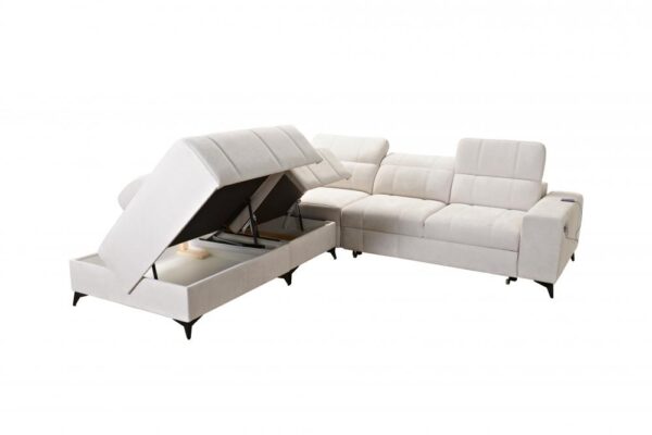 DAFNE IX corner sofa featuring a convenient integrated USB charging port