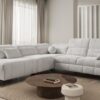 DAFNE IX Corner Sofa: diagram detailing the rear wooden feet options