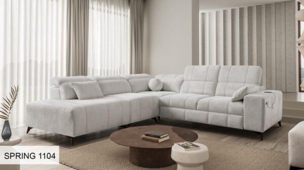 DAFNE IX Corner Sofa: diagram detailing the rear wooden feet options