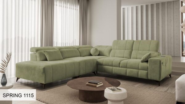 DAFNE IX Corner Sofa: visual representation of Teflon-coated fabric benefits
