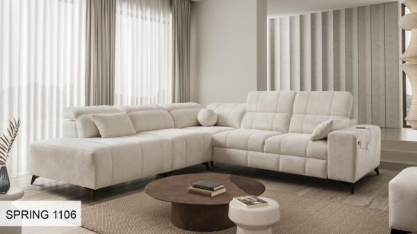DAFNE IX Corner Sofa UK with adjustable headrests, overall view