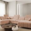 DAFNE VI sofa showing different foot options, wooden and metal