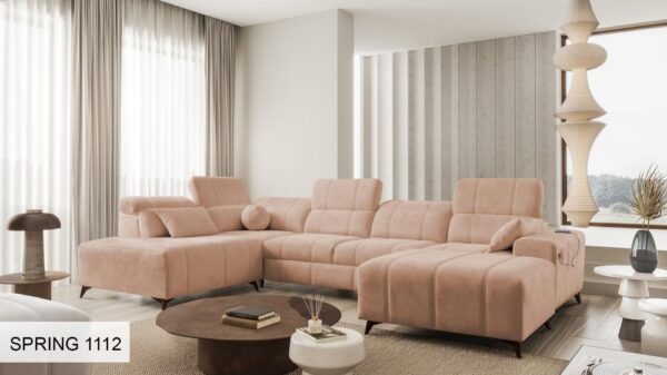 DAFNE VI sofa showing different foot options, wooden and metal