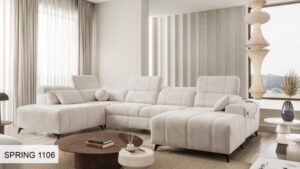 DAFNE VI corner sofa UK, modern design, right-hand facing, fabric upholstery