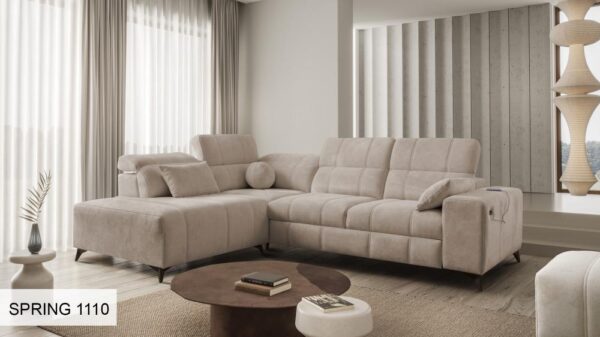 DAFNE VII corner sofa's pet-friendly fabric option, durable and resistant.