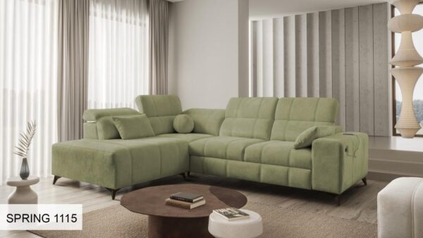 Teflon-coated fabric on DAFNE VII corner sofa, offering stain protection.