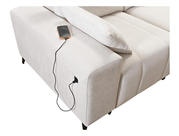 DAFNE VIII corner sofa, frontal view, contemporary furniture style.