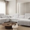 Modern DAFNE VIII corner sofa, ergonomic design, living room comfort.