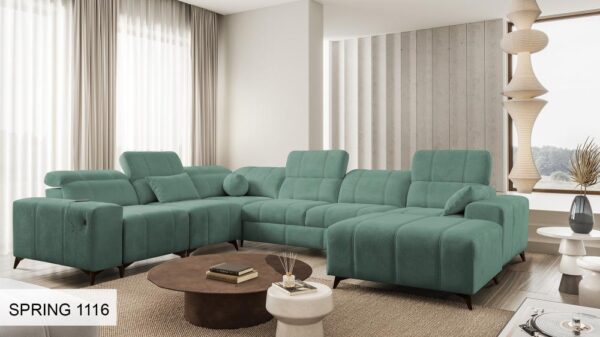 DAFNE VIII corner sofa, view from an angle, inviting and cozy.
