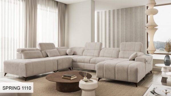 Detail of DAFNE X sofa sleeping mechanism for easy transformation.