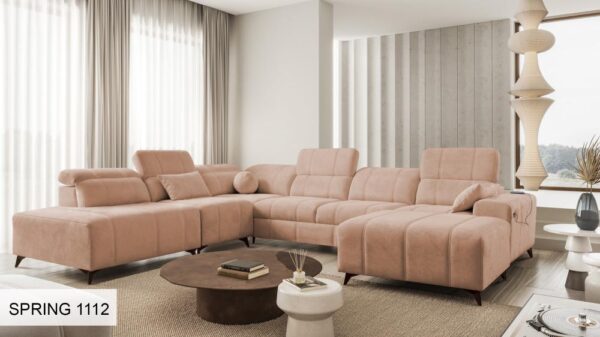 DAFNE X corner sofa in a contemporary room, accentuating its style.