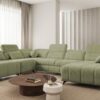 Wide shot of DAFNE X corner sofa, perfect for family relaxation.