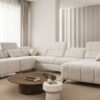 DAFNE X corner sofa, full front view, right-hand facing, modern design.