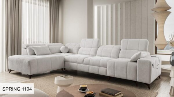 Illustration of adjustable headrest mechanism on the DAFNE XI sofa