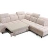 Angle view of GOLDEN IX corner sofa showcasing elegant metal feet