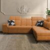 GOLDEN IX corner sofa highlighting the contrast stitching detail