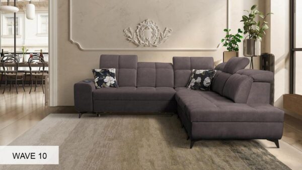 Rear view of GOLDEN IX sofa, showing clean lines and back cushions