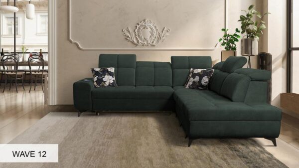 Spacious seating area of the GOLDEN IX corner sofa for relaxation