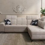 Full view of GOLDEN IX corner sofa, right-hand facing, modern design