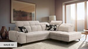 GOLDEN VII modern corner sofa in a contemporary living space