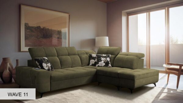 GOLDEN VII corner sofa in a bright, inviting living room environment