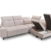 GOLDEN VII corner sofa with integrated USB port and sleek metal feet