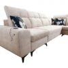 GOLDEN XI corner sofa with its sleeping function extended, showing comfortable bed