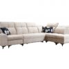 Detailed view of GOLDEN XI sofa with adjustable headrest functionality