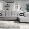 Chrome rear feet option for GOLDEN XI sofa, sleek and modern finish