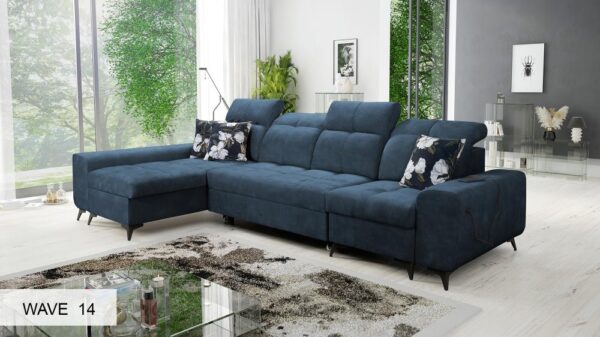 Modern living room ambiance with the elegant GOLDEN XII L-shaped sofa.