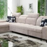 GOLDEN XII modern corner sofa, left-hand facing, with adjustable headrests.