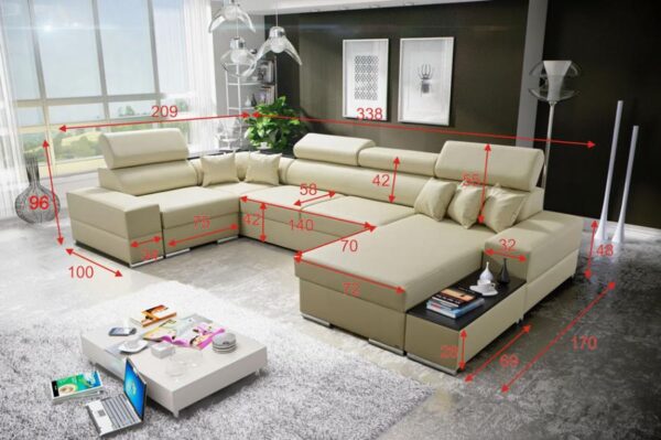 HERKULES MINI corner sofa, full view in a stylish home environment.