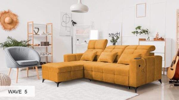 Contemporary living room with Inez corner sofa as focal point.
