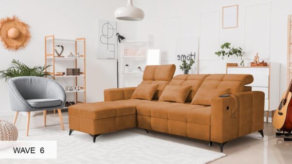 Inez corner sofa demonstrating its versatility and design.
