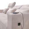 USB charging port detail on Inez modern corner sofa.