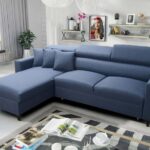 LORETTO I Corner Sofa, elegant grey fabric, right-sided configuration