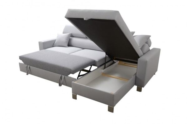 LORETTO I Corner Sofa with pull-out sleeping function extended