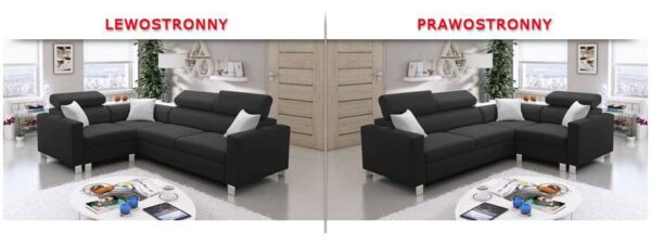 LORETTO II Corner Sofa, different options for wooden feet