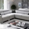 Loretto IV corner sofa with adjustable headrests, spacious modern living room