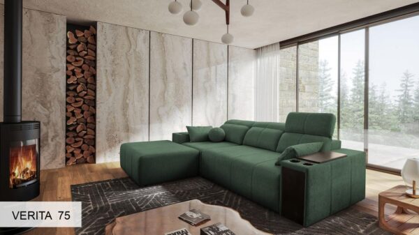 MINDY I corner sofa highlighting the spacious storage compartment