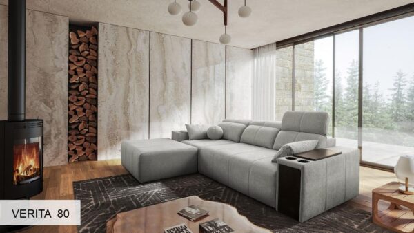 MINDY I corner sofa, showing the sturdy wooden frame construction