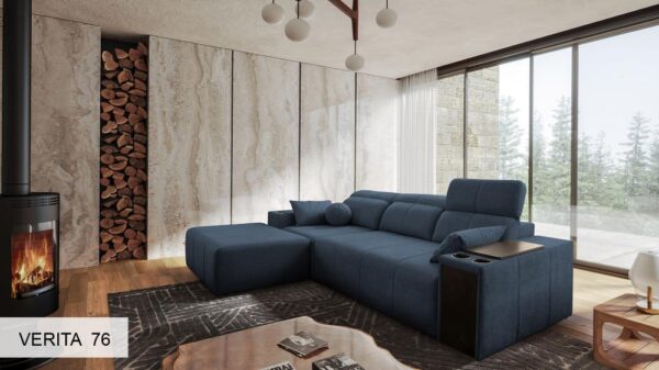 MINDY I sofa with integrated side table and hidden bar compartment