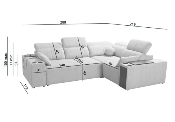 Mindy II sofa showcasing its sleeping function