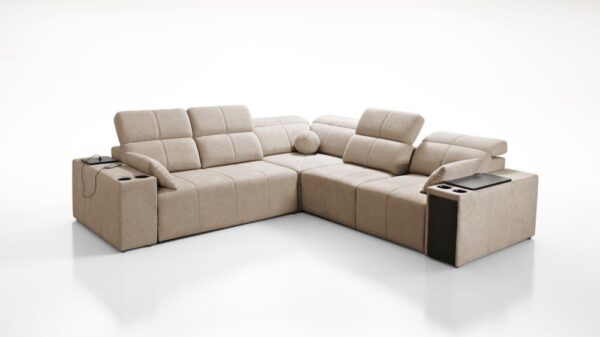 MINDY III corner sofa featuring adjustable headrests