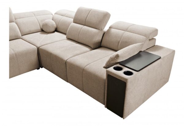 MINDY III corner sofa highlighting adjustable backrest mechanism