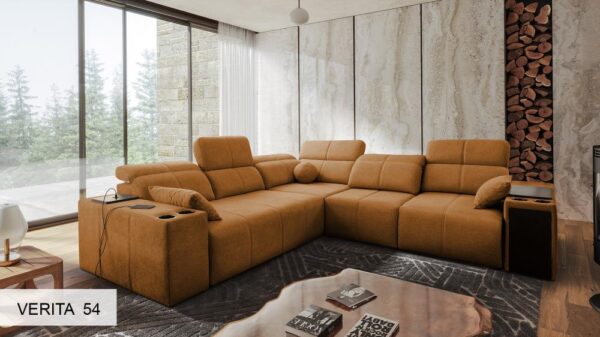 MINDY III sofa's chaise lounge and adjustable features