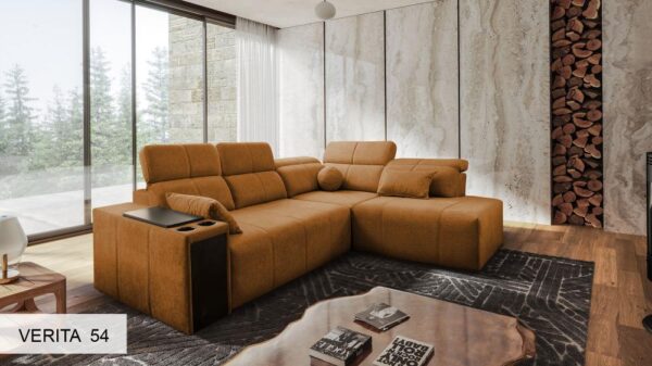 Side view of the Mindy VII sofa, highlighting its sleek profile.